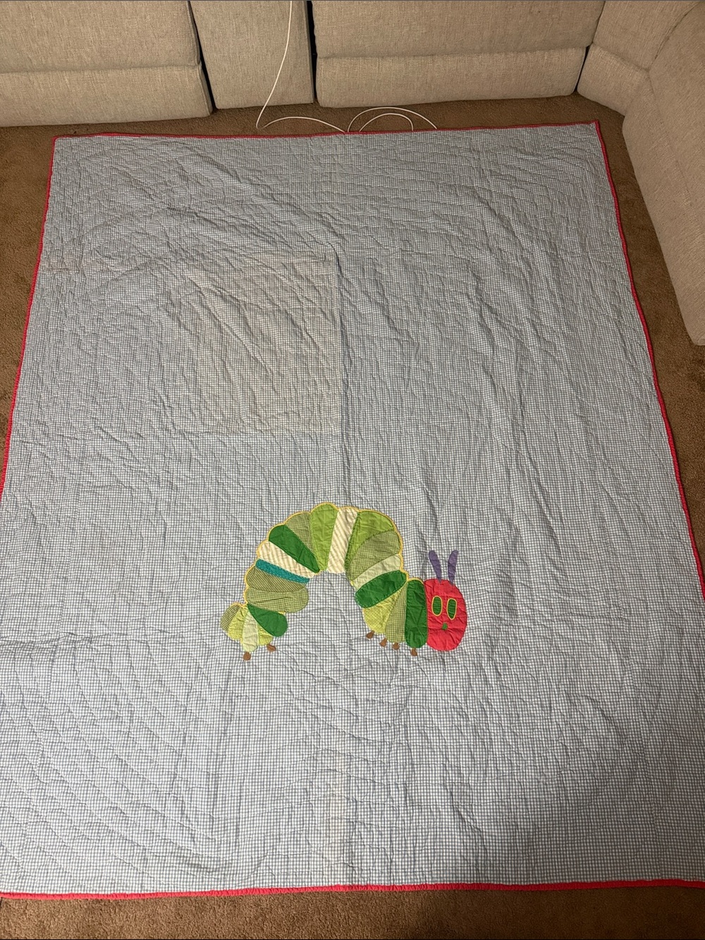 RARE Pottery Barn Kids Eric Carle Very Hungry Caterpillar TWIN Quilt